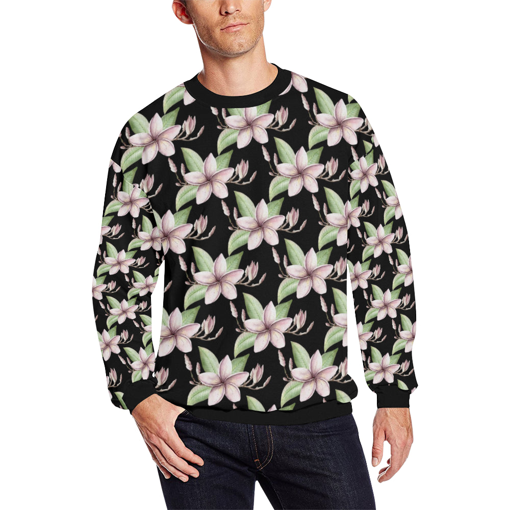 Plumeria Pattern Print Design PM02 Men Long Sleeve Sweatshirt