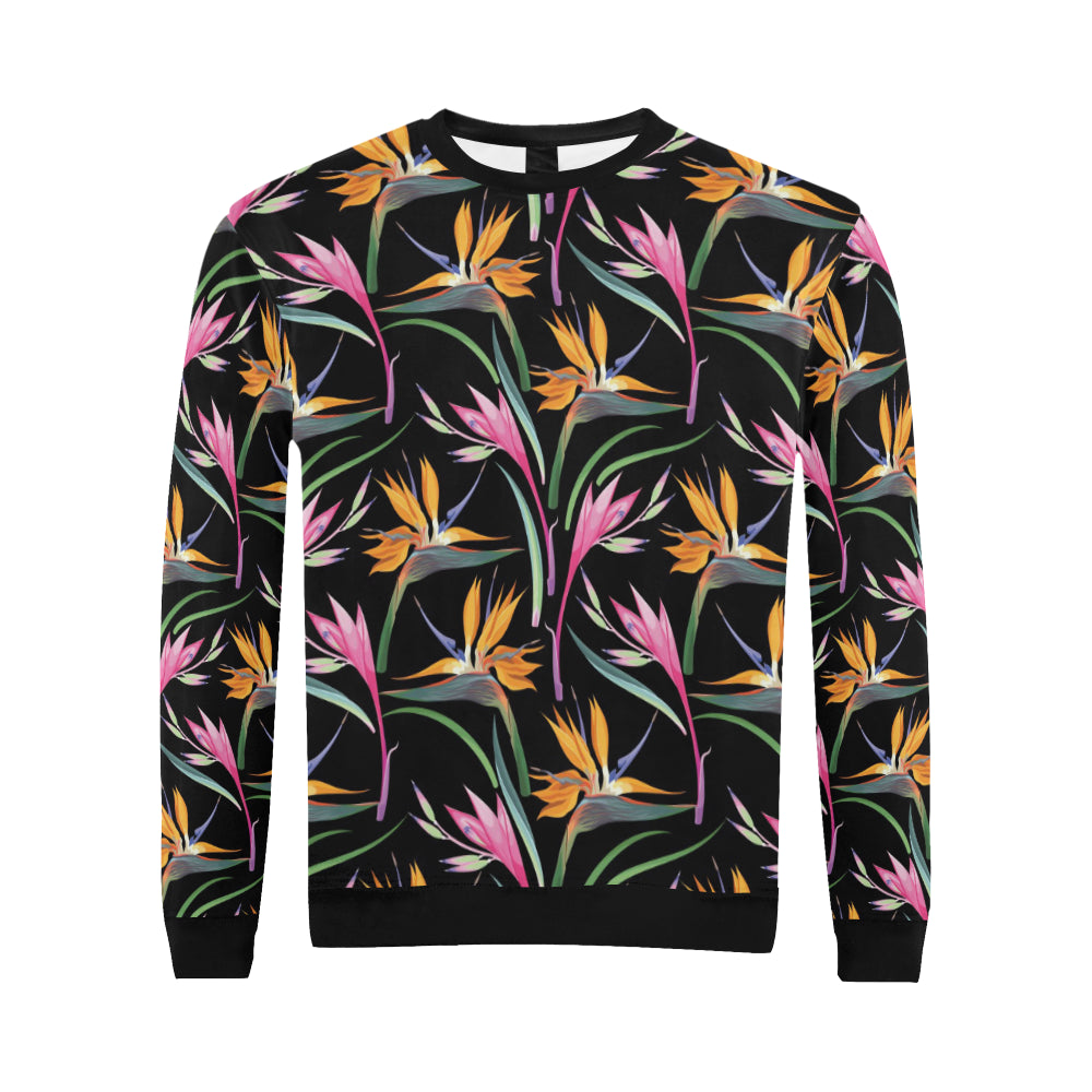 Tropical Flower Pattern Print Design TF017 Men Long Sleeve Sweatshirt