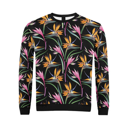 Tropical Flower Pattern Print Design TF017 Men Long Sleeve Sweatshirt
