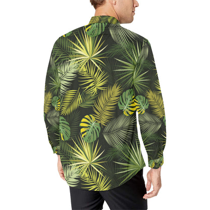 Palm Leaf Pattern Print Design A05 Men's Long Sleeve Shirt
