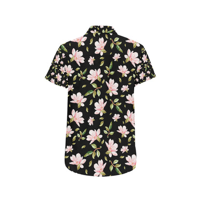 Magnolia Pattern Print Design MAG01 Men's Short Sleeve Button Up Shirt