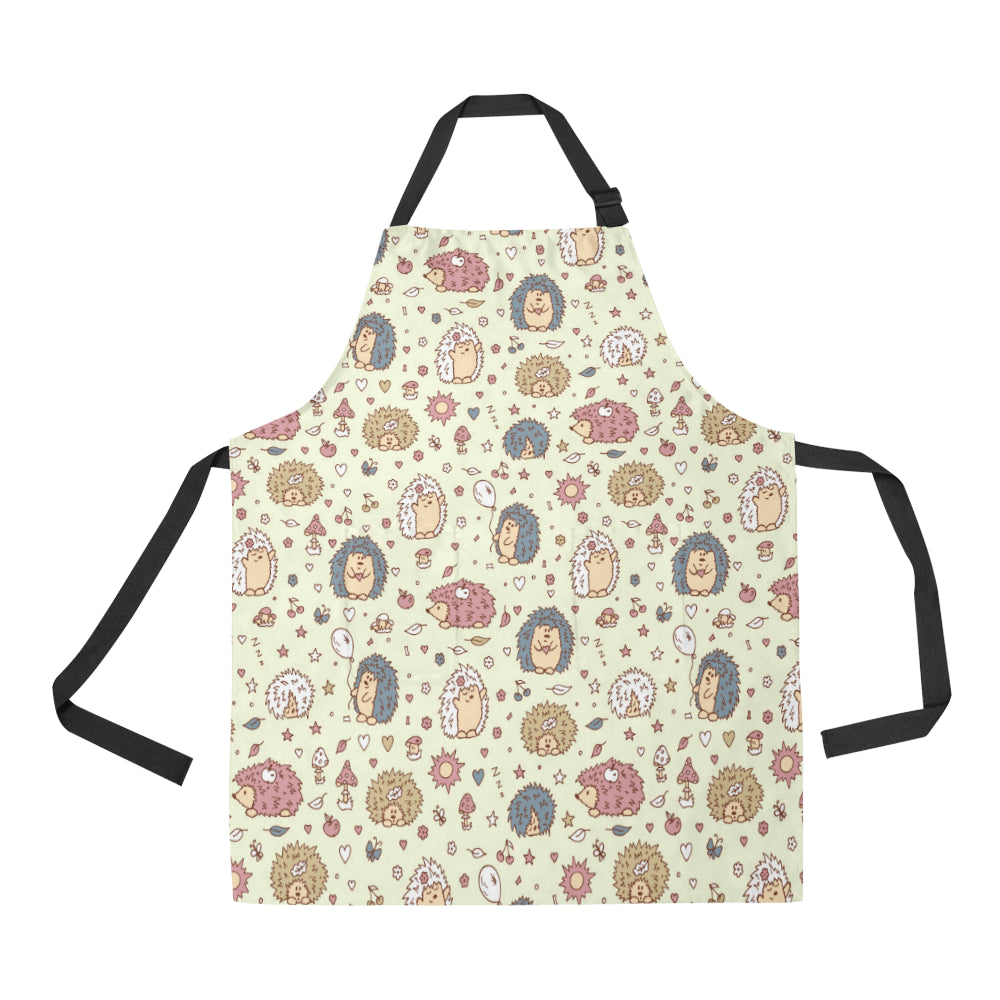 Hedgehog Cute Pattern Print Design 01 Apron with Pocket