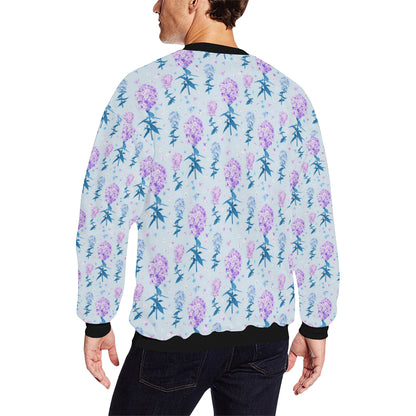 Lilac Pattern Print Design LI05 Men Long Sleeve Sweatshirt