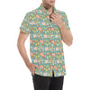 Beach Scene Pattern Print Design 02 Men's Short Sleeve Button Up Shirt