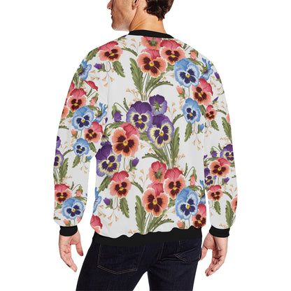 Pansy Pattern Print Design PS06 Men Long Sleeve Sweatshirt