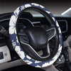 Hibiscus Pattern Print Design HB012 Steering Wheel Cover with Elastic Edge