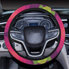 Lotus Pattern Print Design 02 Steering Wheel Cover with Elastic Edge