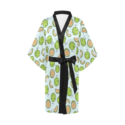Cantaloupe Pattern Print Design 02 Women's Short Kimono
