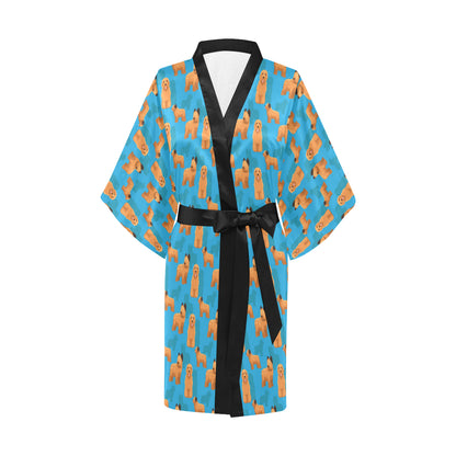 Briards Pattern Print Design 01 Women's Short Kimono