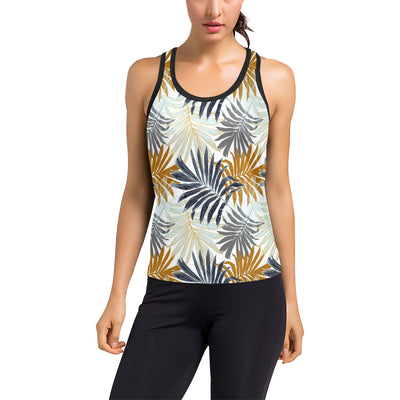 Colorful Tropical Palm Leaves Women's Racerback Tank Top