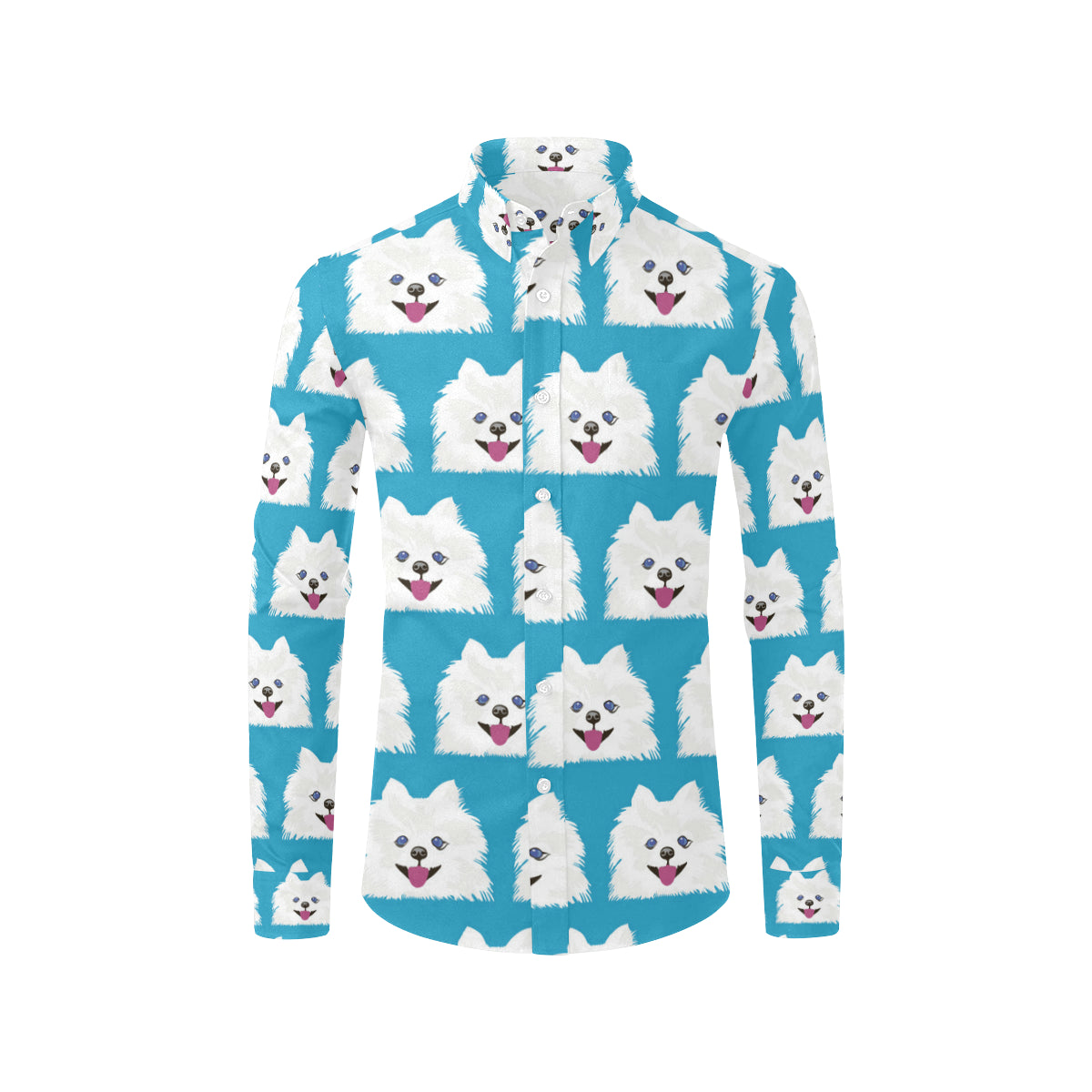 Pomeranians Pattern Print Design A05 Men's Long Sleeve Shirt