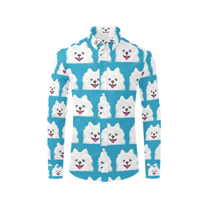 Pomeranians Pattern Print Design A05 Men's Long Sleeve Shirt
