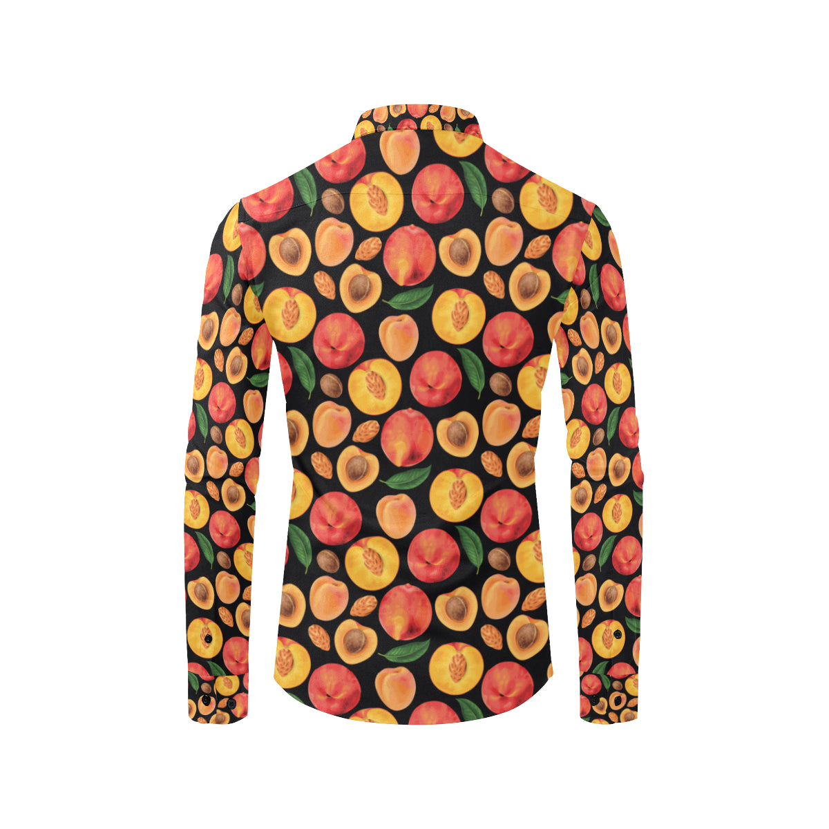 Peach Pattern Print Design A02 Men's Long Sleeve Shirt