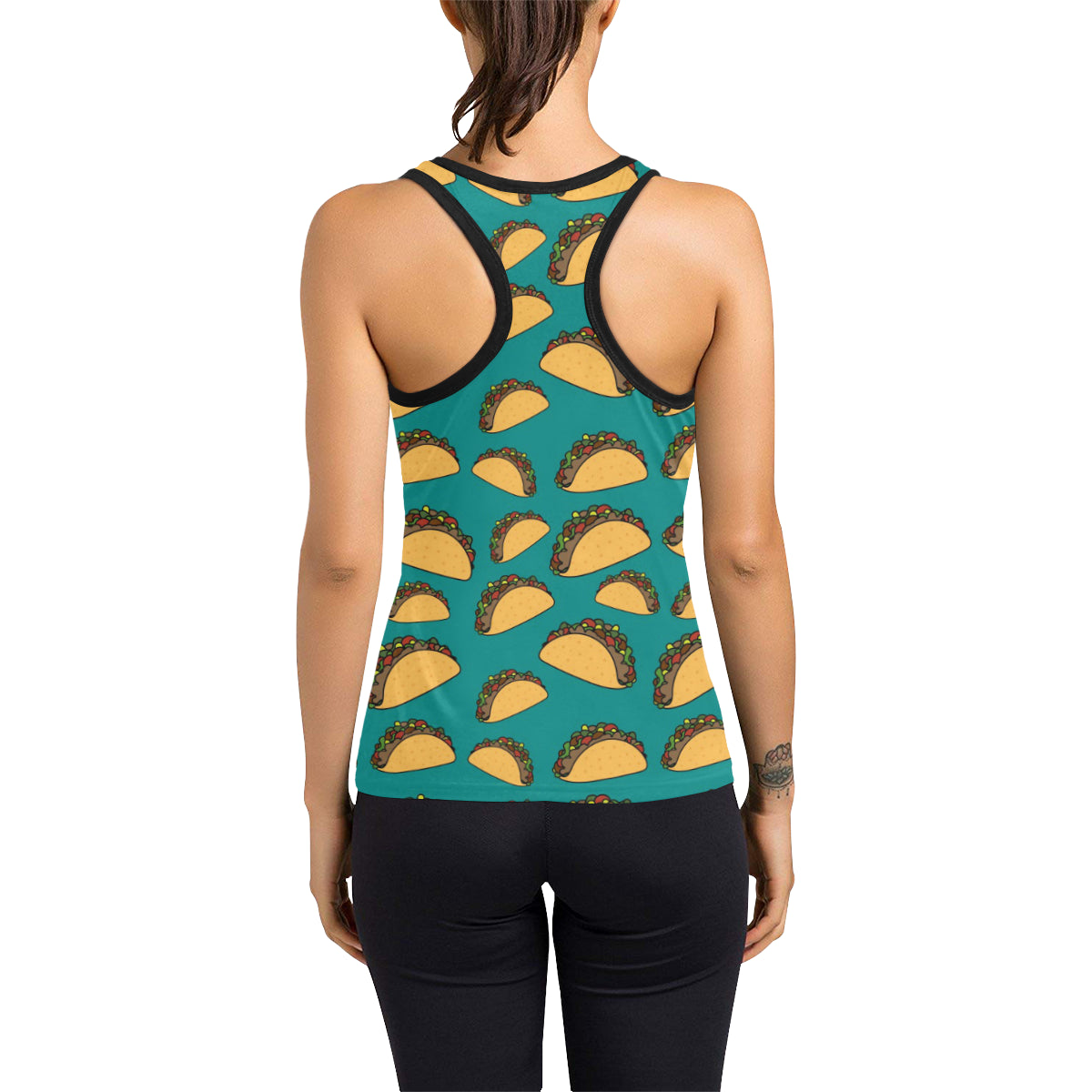 Taco Pattern Print Design TC07 Women's Racerback Tank Top