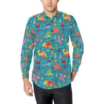 Dinosaur Cartoon Style Men's Long Sleeve Shirt