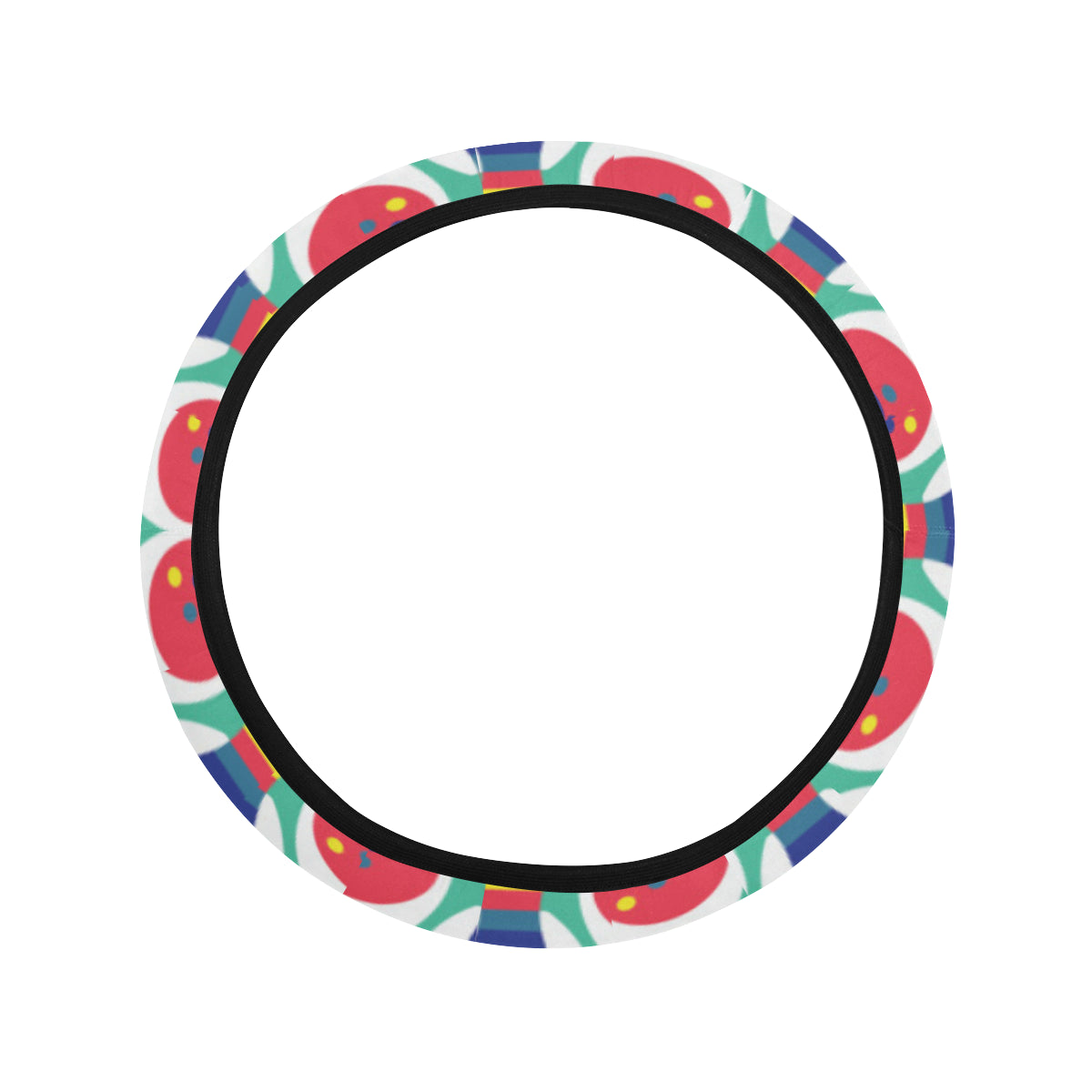 Bowling Pattern Print Design 05 Steering Wheel Cover with Elastic Edge