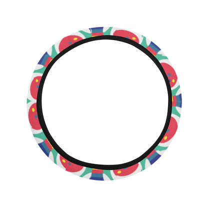 Bowling Pattern Print Design 05 Steering Wheel Cover with Elastic Edge