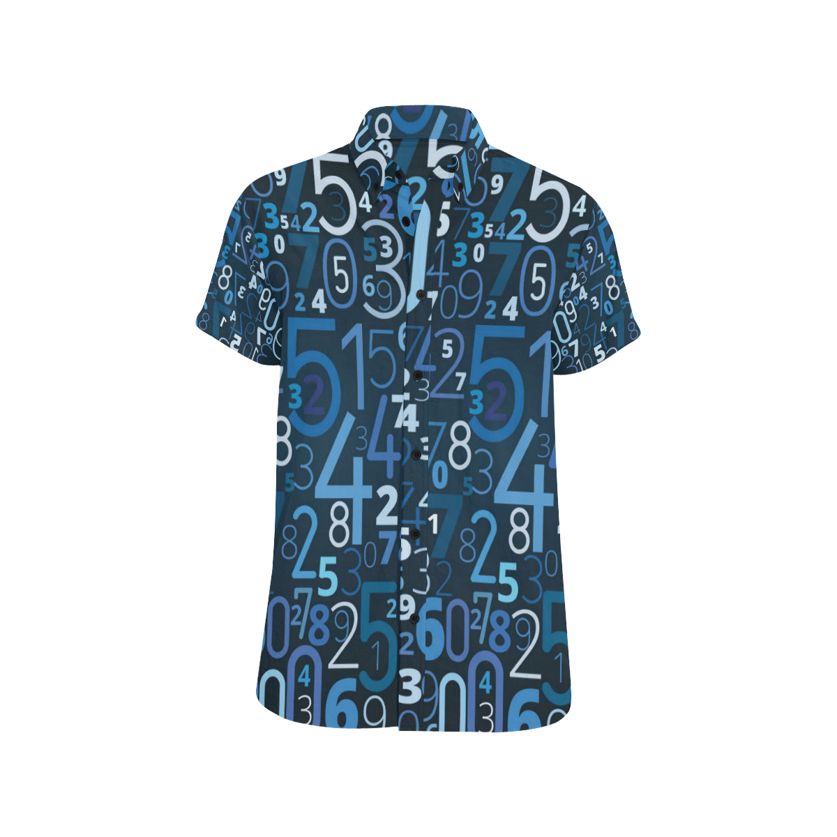 Number Pattern Print Design A02 Men's Short Sleeve Button Up Shirt