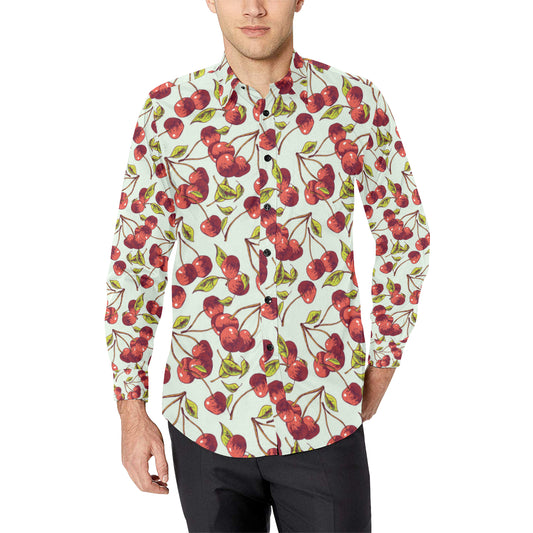 Cherry Hand Draw Men's Long Sleeve Shirt