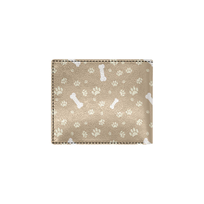 Dog Bone Paw Pattern Print Design 01 Men's ID Card Wallet