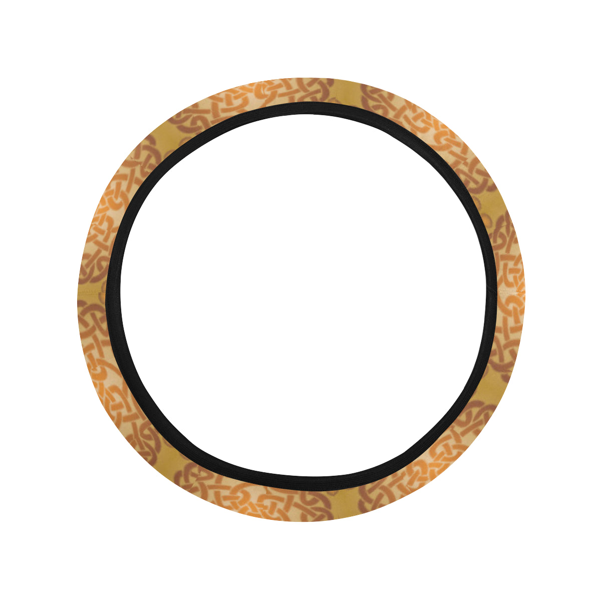 Celtic Pattern Print Design 01 Steering Wheel Cover with Elastic Edge