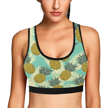 Pineapple Pattern Print Design PP03 Sports Bra