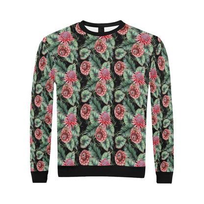 Dahlia Pattern Print Design DH06 Men Long Sleeve Sweatshirt