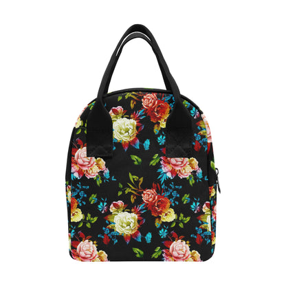 Peony Pattern Print Design PE07 Insulated Lunch Bag