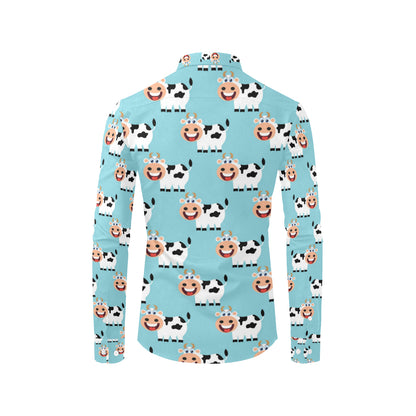 Cattle Cute Pattern Print Design 01 Men's Long Sleeve Shirt