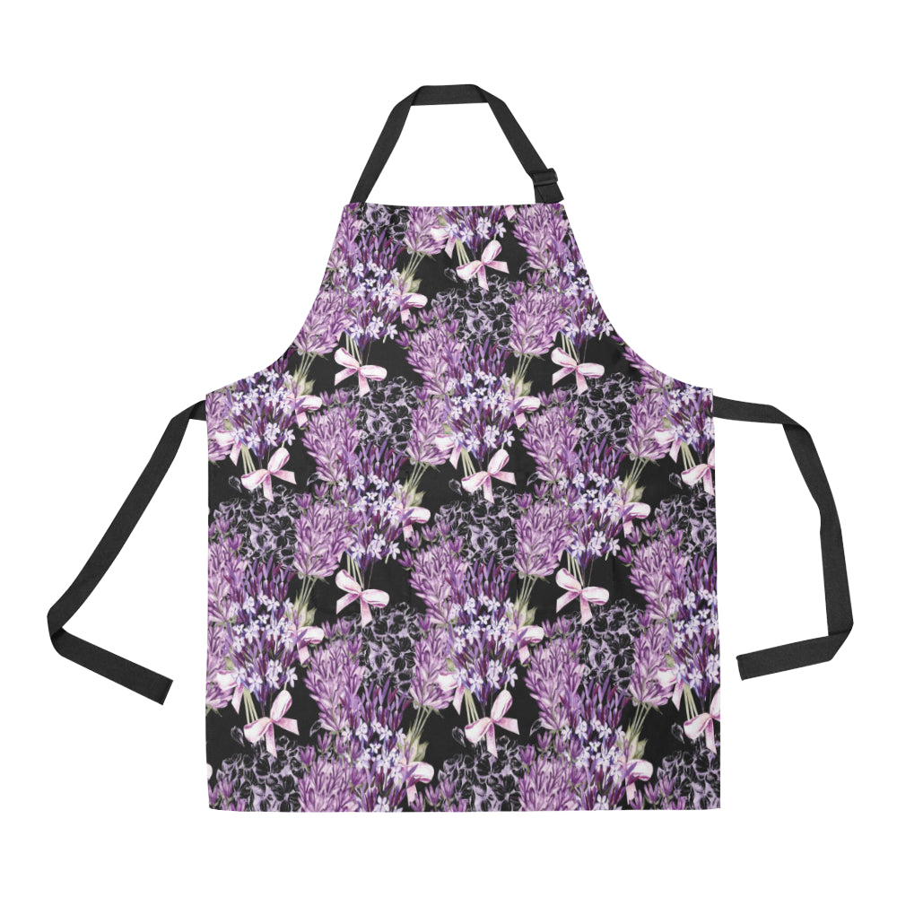 Lavender Pattern Print Design LV06 Apron with Pocket