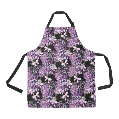 Lavender Pattern Print Design LV06 Apron with Pocket