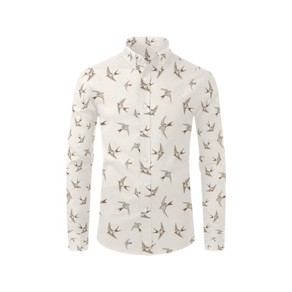Swallow Bird Pattern Print Design 01 Men's Long Sleeve Shirt