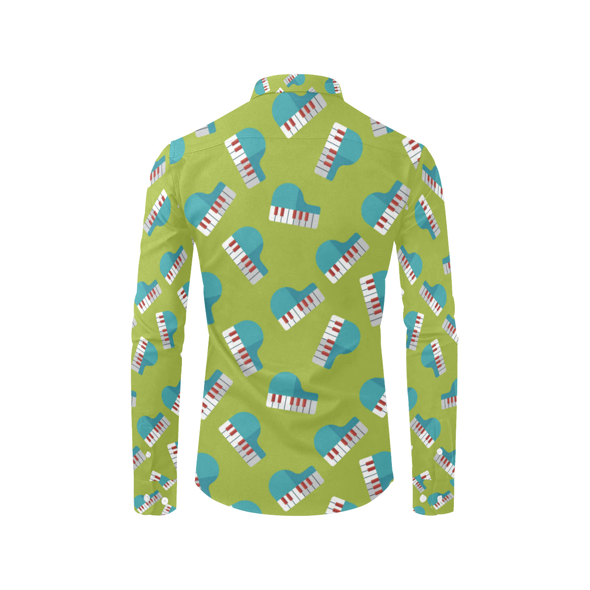 Piano Pattern Print Design 03 Men's Long Sleeve Shirt