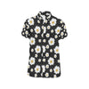 Daisy Pattern Print Design DS02 Men's Short Sleeve Button Up Shirt