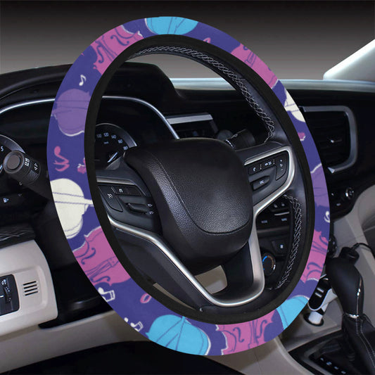 Cello Pattern Print Design 01 Steering Wheel Cover with Elastic Edge