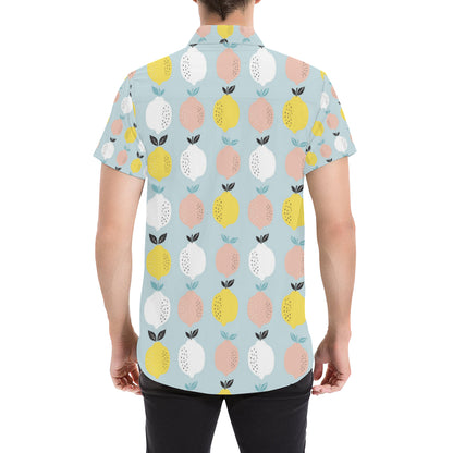 Citrus  Pattern Print Design 03 Men's Short Sleeve Button Up Shirt