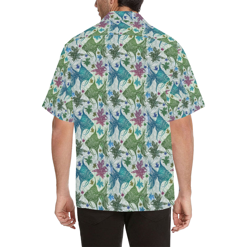 Angelfish Tribal Pattern Print Design 01 Men's Hawaiian Shirt