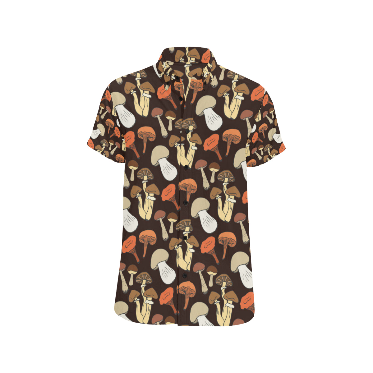 Mushroom Pattern Print Design A05 Men's Short Sleeve Button Up Shirt