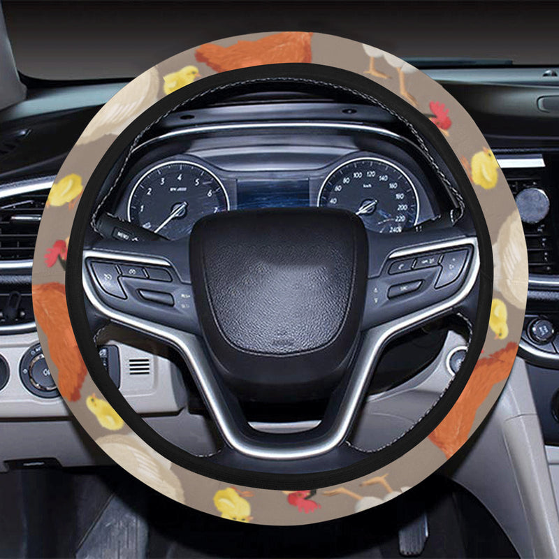 Chicken Evolution Pattern Steering Wheel Cover with Elastic Edge