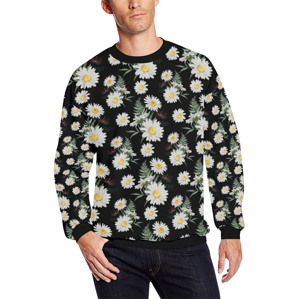 Daisy Pattern Print Design DS07 Men Long Sleeve Sweatshirt