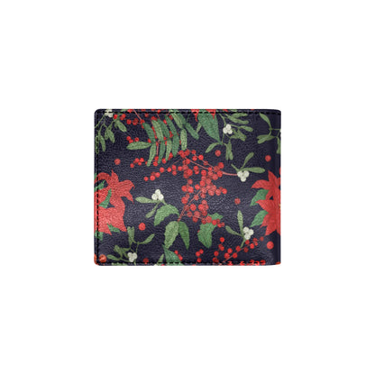 Poinsettia Pattern Print Design POT02 Men's ID Card Wallet