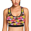 Cupcake Pattern Print Design CP02 Sports Bra