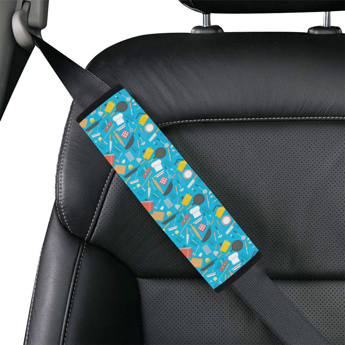 Cooking Kitchen Tools Pattern Print Design 03 Car Seat Belt Cover