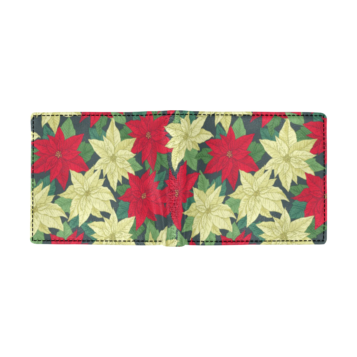 Poinsettia Pattern Print Design POT06 Men's ID Card Wallet