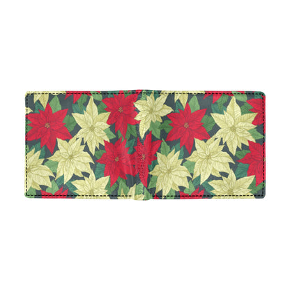Poinsettia Pattern Print Design POT06 Men's ID Card Wallet