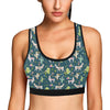 Llama with Cactus Design Print Sports Bra