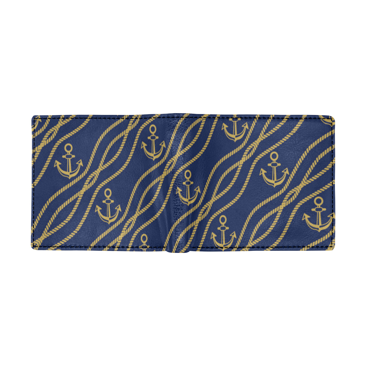 Nautical Anchor Rope  Pattern Men's ID Card Wallet