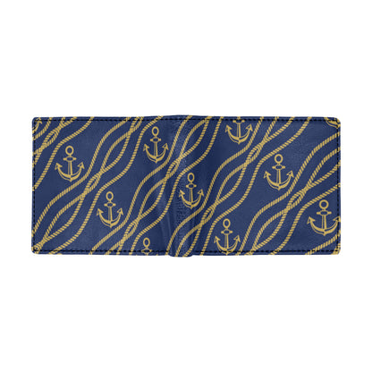 Nautical Anchor Rope  Pattern Men's ID Card Wallet