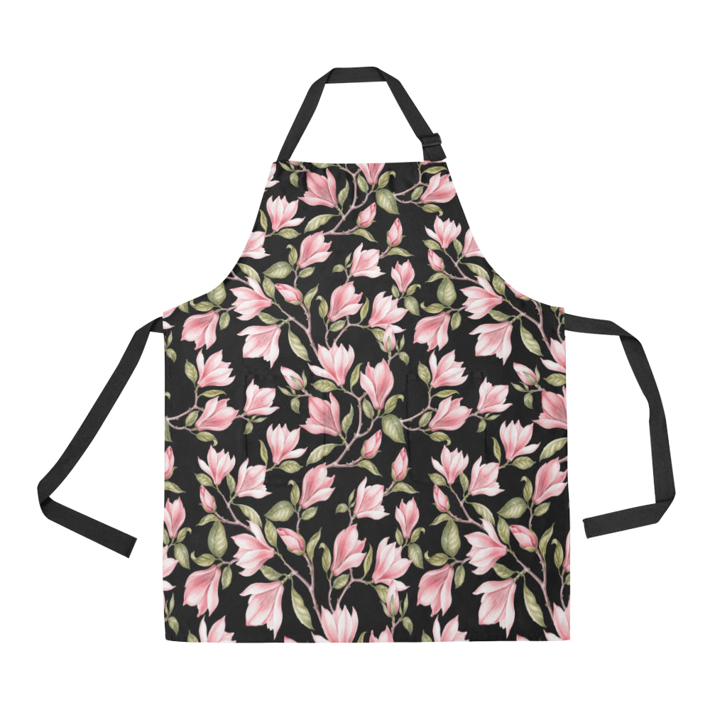 Magnolia Pattern Print Design MAG03 Apron with Pocket