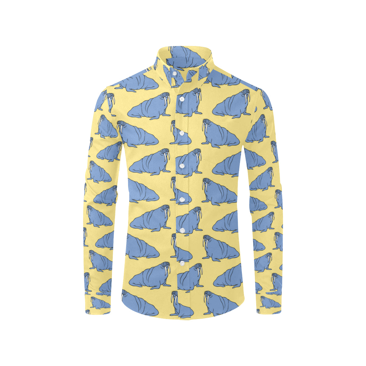 Walrus Pattern Print Design 02 Men's Long Sleeve Shirt